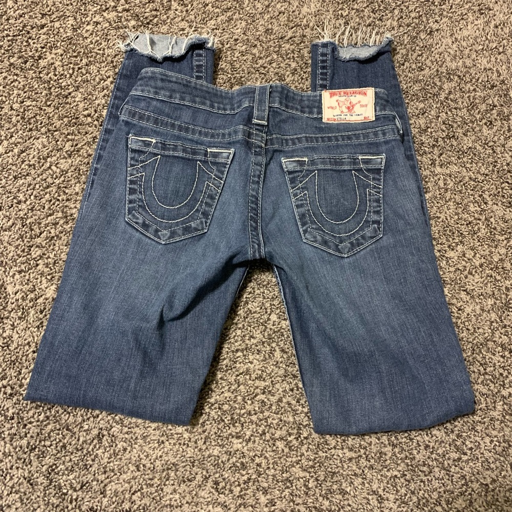 True Religion raw hem skinny jeans